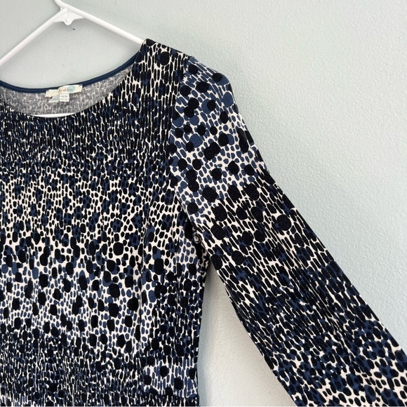 Boden Leopard Print Long Sleeve Crew Neck Mini Dress Sz 6 Fit & Flare Everyday - Picture 5 of 9